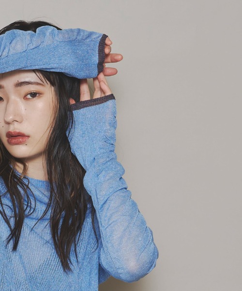 lautreamont BLEUBLANC（ロートレアモンブルーブラン）の「<lautreamont BLEUBLANC>配色シアーギャザーワンピース≪手洗い可能≫（ワンピース・レディース・グレー/カーキ/ブルー・9号）」の15枚目の写真