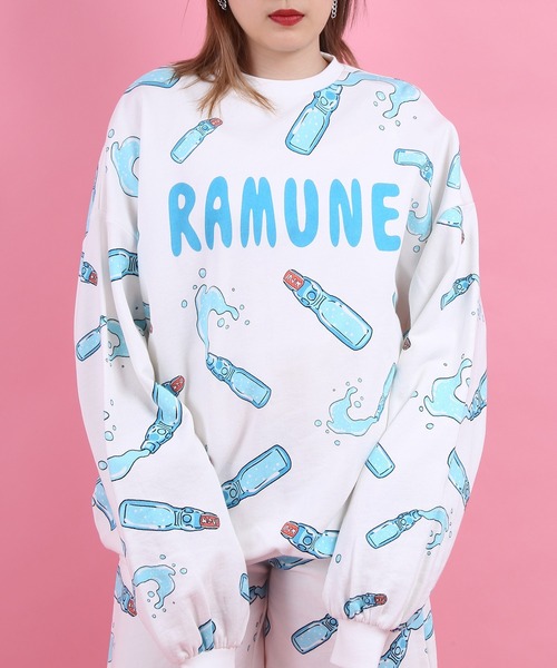 プニュズ PUNYUS 総柄スウェット トレーナー ラムネ フード総柄スウェット(RAMUNE)（スウェット）｜PUNYUS（プニュズ
