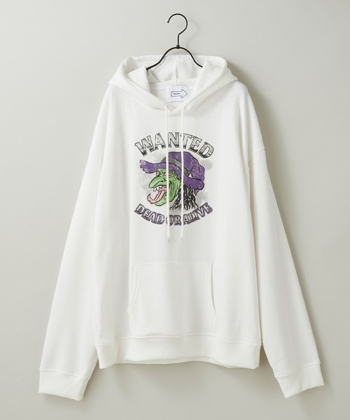 anown（アノン）の「ヴィンテージ加工プリント　グラフィック　ルーズパーカー【インフルエンサー よん×anown 限定コラボ】（パーカー・メンズ・ホワイト/ブラック・S/M/L）」の5枚目の写真