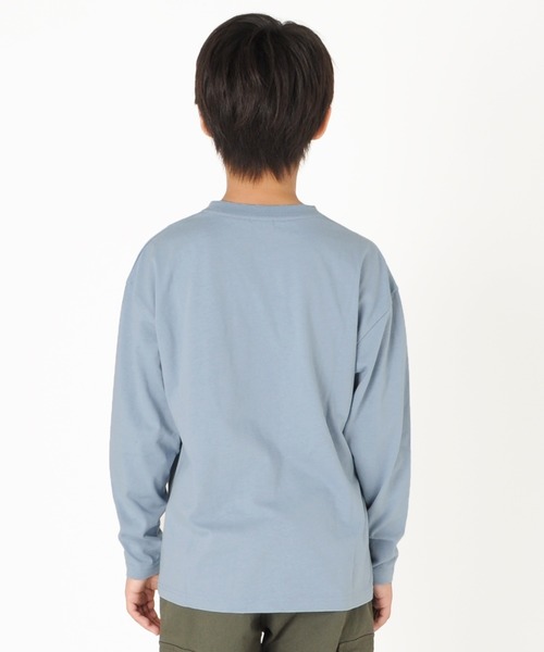 GLAZOS（グラソス）の「天竺・ドロップショルダーポケットスタープリント長袖Tシャツ（Tシャツ/カットソー・キッズ・ブラック/ライトブルー/ホワイト/グレー・130cm/140cm/160cm/170cm/150cm）」の9枚目の写真