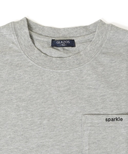 GLAZOS（グラソス）の「天竺・ドロップショルダーポケットスタープリント長袖Tシャツ（Tシャツ/カットソー・キッズ・ブラック/ライトブルー/ホワイト/グレー・130cm/140cm/160cm/170cm/150cm）」の6枚目の写真