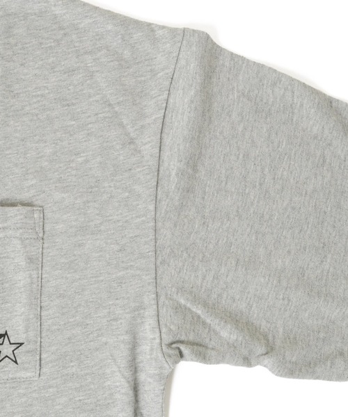 GLAZOS（グラソス）の「天竺・ドロップショルダーポケットスタープリント長袖Tシャツ（Tシャツ/カットソー・キッズ・ブラック/ライトブルー/ホワイト/グレー・130cm/140cm/160cm/170cm/150cm）」の8枚目の写真