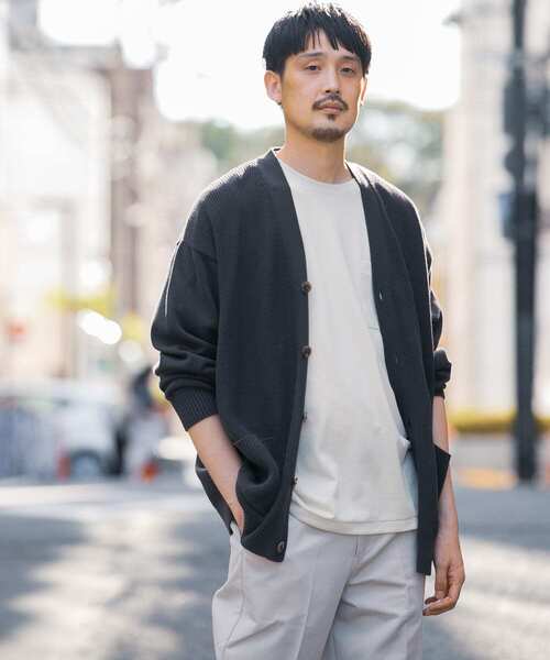URBAN RESEARCH DOORS（アーバンリサーチドアーズ）の「ハードニットカーディガン（カーディガン/ボレロ・メンズ・チャコールグレー/ホワイト系その他/ベージュ系その他・40/38）」の3枚目の写真