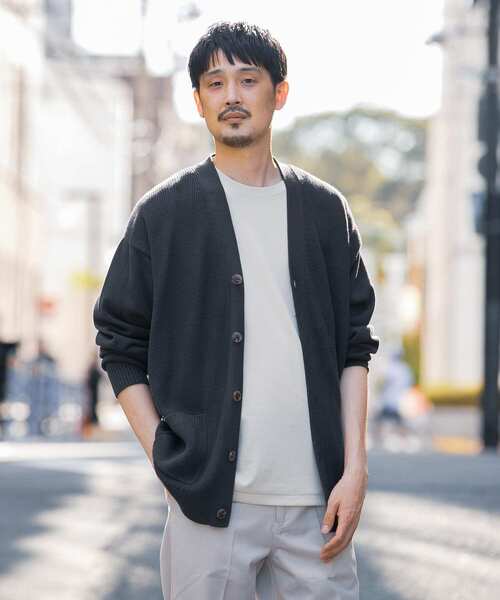 URBAN RESEARCH DOORS（アーバンリサーチドアーズ）の「ハードニットカーディガン（カーディガン/ボレロ・メンズ・チャコールグレー/ホワイト系その他/ベージュ系その他・40/38）」の4枚目の写真
