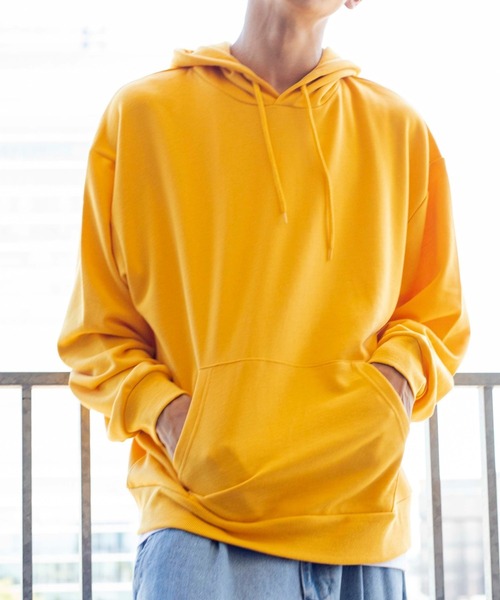 WEGO(ウィゴー)の「WEGO/ドロップショルダーカラープルパーカー(パーカー・メンズ・ブラック/ブラウン/ブルー系その他/杢グレー/ホワイト/ピンク/ダークグリーン/グリーン/パープル/イエロー/ブルー/レッド/オレンジ/ケリーグリーン/ピンク系その他/ライム/グリーン系その他・LARGE/MEDIUM/X-LARGE)」の13枚目の写真