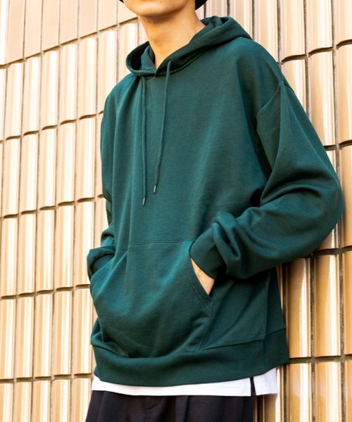 WEGO(ウィゴー)の「WEGO/ドロップショルダーカラープルパーカー(パーカー・メンズ・ブラック/ブラウン/ブルー系その他/杢グレー/ホワイト/ピンク/ダークグリーン/グリーン/パープル/イエロー/ブルー/レッド/オレンジ/ケリーグリーン/ピンク系その他/ライム/グリーン系その他・LARGE/MEDIUM/X-LARGE)」の5枚目の写真