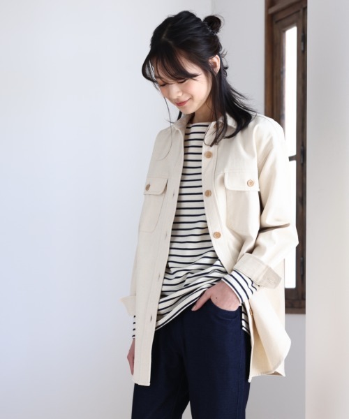 SMILE LAND（スマイルランド）の「大きいサイズ ゆるシルエットボートネックリップルボーダープルオーバー（Tシャツ/カットソー・レディース・ブラック×ホワイト/ホワイト系その他2/ブラウン系その他2・3L/LL/4L/6L/5L/L）」の19枚目の写真