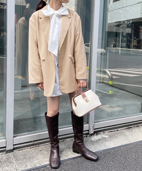 one after another NICE CLAUP（ワンアフターアナザーナイスクラップ）の「セットアップで着れる！パールボタンテーラードジャケット（テーラードジャケット・レディース・ブラック/ベージュ/その他1/その他2・FREE）」の13枚目の写真