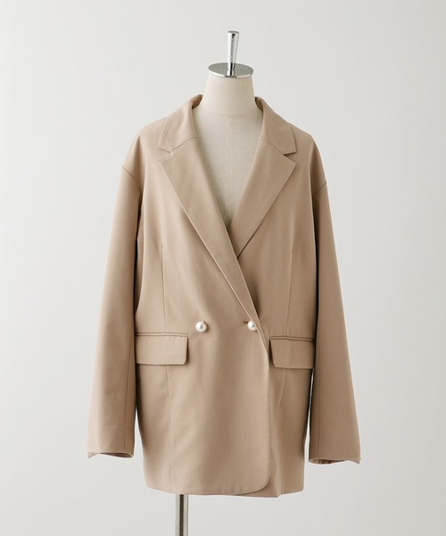 one after another NICE CLAUP（ワンアフターアナザーナイスクラップ）の「セットアップで着れる！パールボタンテーラードジャケット（テーラードジャケット・レディース・ブラック/ベージュ/その他1/その他2・FREE）」の20枚目の写真