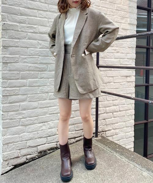 one after another NICE CLAUP（ワンアフターアナザーナイスクラップ）の「セットアップで着れる！パールボタンテーラードジャケット（テーラードジャケット・レディース・ブラック/ベージュ/その他1/その他2・FREE）」の19枚目の写真