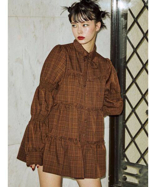 jouetie（ジュエティ）の「ティアードチュニックシャツ（シャツ/ブラウス・レディース・グリーン/ブラウン/ブラック/ブルー・MEDIUM）」の3枚目の写真