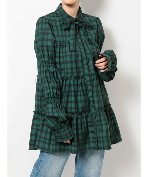 jouetie（ジュエティ）の「ティアードチュニックシャツ（シャツ/ブラウス・レディース・グリーン/ブラウン/ブラック/ブルー・MEDIUM）」の5枚目の写真