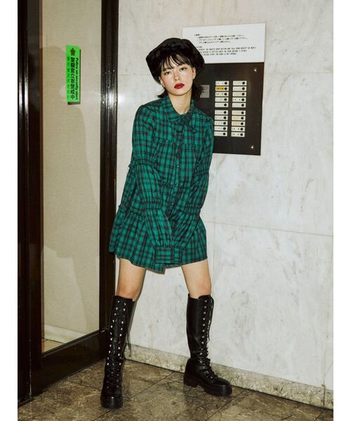 jouetie（ジュエティ）の「ティアードチュニックシャツ（シャツ/ブラウス・レディース・グリーン/ブラウン/ブラック/ブルー・MEDIUM）」の8枚目の写真