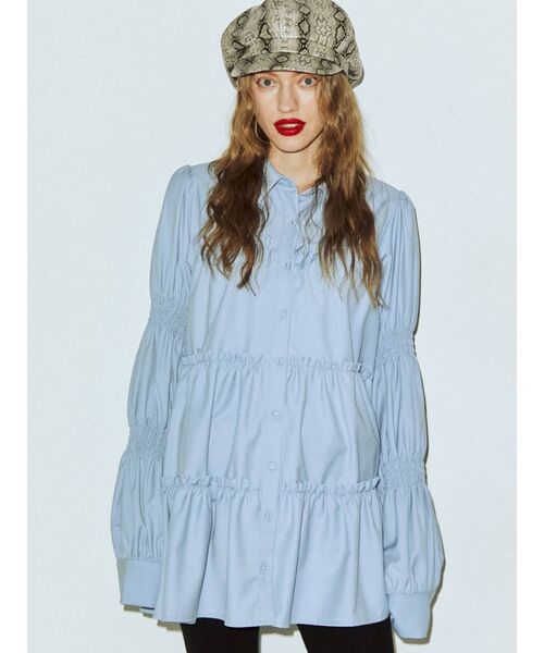 jouetie（ジュエティ）の「ティアードチュニックシャツ（シャツ/ブラウス・レディース・グリーン/ブラウン/ブラック/ブルー・MEDIUM）」の18枚目の写真