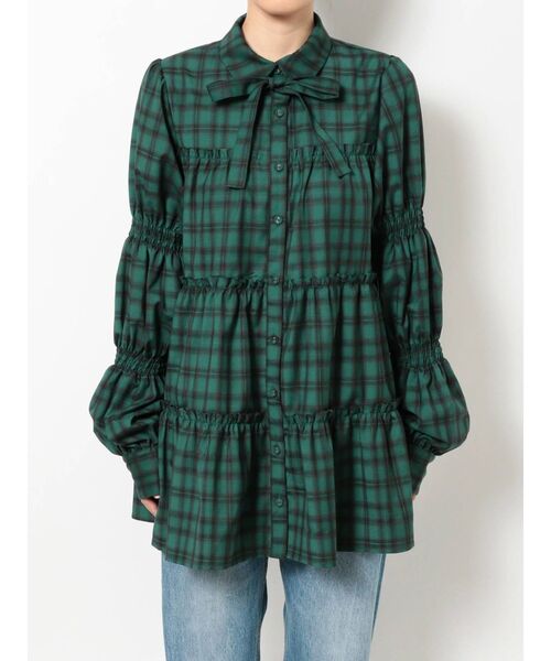 jouetie（ジュエティ）の「ティアードチュニックシャツ（シャツ/ブラウス・レディース・グリーン/ブラウン/ブラック/ブルー・MEDIUM）」の21枚目の写真
