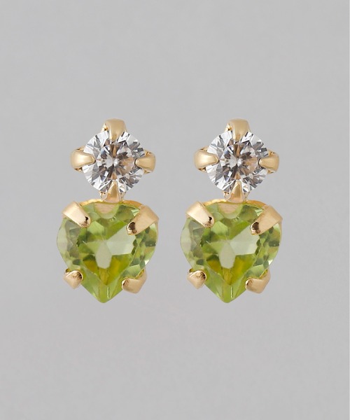 ハートストーンミニピアス[K10]（ピアス（両耳用））｜ANEMONE（アネモネ）