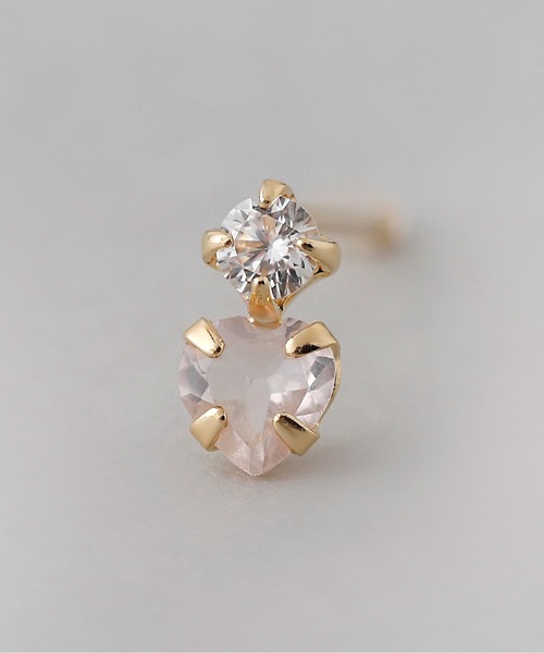 ハートストーンミニピアス[K10]（ピアス（両耳用））｜ANEMONE（アネモネ）
