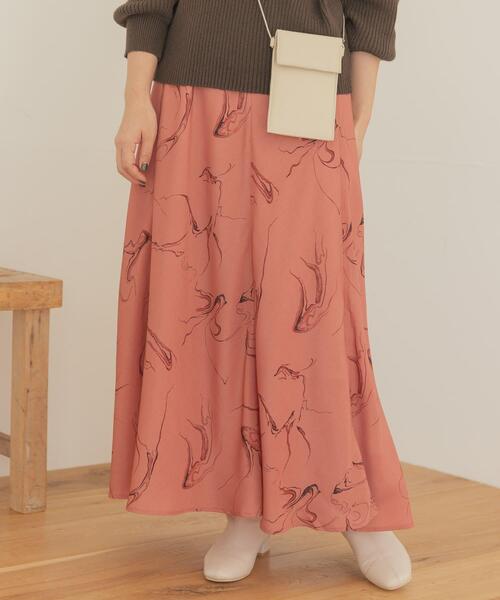 ITEMS URBANRESEARCH（アイテムズ アーバンリサーチ）の「マーブルフレアスカート（スカート・レディース・パープル/ピンク・FREE）」の2枚目の写真