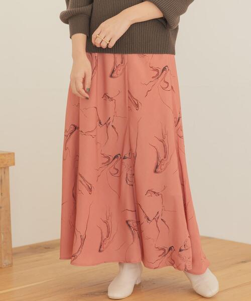 ITEMS URBANRESEARCH（アイテムズ アーバンリサーチ）の「マーブルフレアスカート（スカート・レディース・パープル/ピンク・FREE）」の5枚目の写真