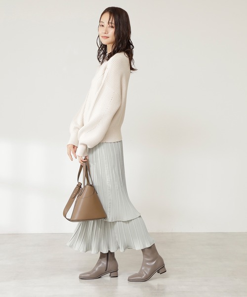 N.（N. Natural Beauty Basic）（エヌエヌナチュラルビューティーベーシック）の「◆アイレット畦ニット（ニット/セーター・レディース・ネイビー/オフホワイト/レッド/イエロー・MEDIUM）」の11枚目の写真