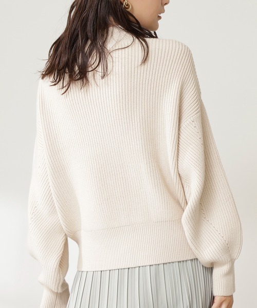 N.（N. Natural Beauty Basic）（エヌエヌナチュラルビューティーベーシック）の「◆アイレット畦ニット（ニット/セーター・レディース・ネイビー/オフホワイト/レッド/イエロー・MEDIUM）」の9枚目の写真