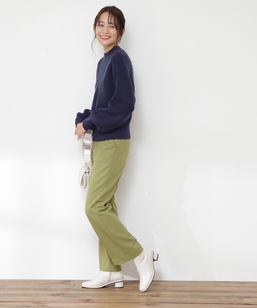 N.（N. Natural Beauty Basic）（エヌエヌナチュラルビューティーベーシック）の「◆アイレット畦ニット（ニット/セーター・レディース・ネイビー/オフホワイト/レッド/イエロー・MEDIUM）」の7枚目の写真