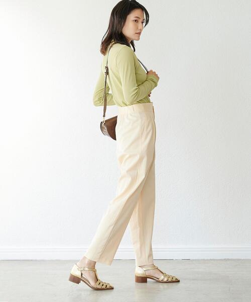 green label relaxing（グリーンレーベルリラクシング）の「ハイウエスト Cu サテンタック パンツ（その他パンツ・レディース・ネイビー/クリーム/コバルトブルー・38/36）」の8枚目の写真