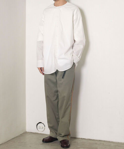 GLOSTER(グロスター)の「【GLOSTER/グロスター】サイドライン チノトラウザーズ トラックパンツ(チノパンツ・メンズ・カーキ/ネイビー・SMALL/MEDIUM/LARGE)」の3枚目の写真