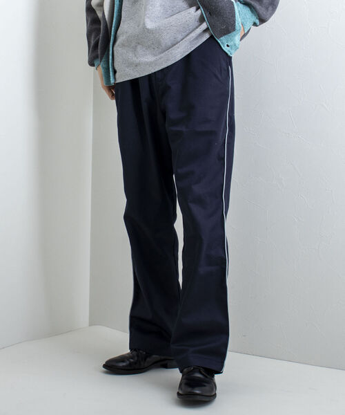 GLOSTER(グロスター)の「【GLOSTER/グロスター】サイドライン チノトラウザーズ トラックパンツ(チノパンツ・メンズ・カーキ/ネイビー・SMALL/MEDIUM/LARGE)」の14枚目の写真