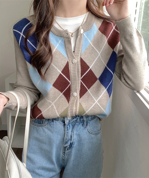 LOPASS（ロパス）の「カーディガン（カーディガン/ボレロ・レディース・ブラウン/グレー・MEDIUM）」の14枚目の写真