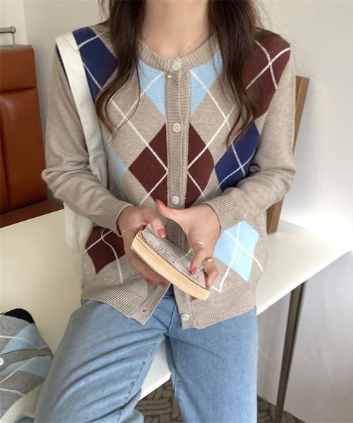 LOPASS（ロパス）の「カーディガン（カーディガン/ボレロ・レディース・ブラウン/グレー・MEDIUM）」の15枚目の写真