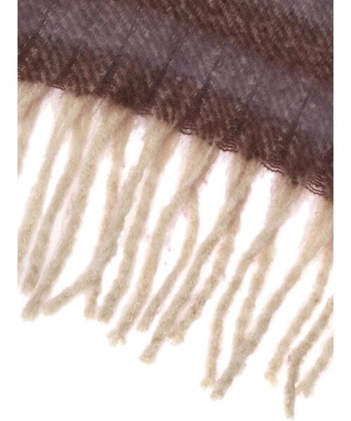 Green　Parks（グリーンパークス）の「・ボーダーフリンジマフラー＊（マフラー・レディース・パープル/ネイビー/カーキ・FREE）」の10枚目の写真