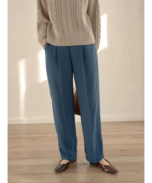 earth music&ecology（アースミュージックアンドエコロジー）の「タックストレートパンツ＊（スラックス・レディース・ブラック/ダークグリーン/ベージュ/ボルドー・M/L）」の15枚目の写真