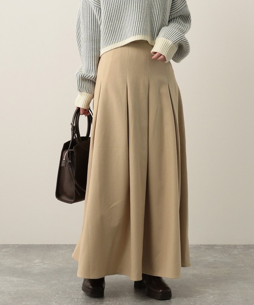 Heather(ヘザー)の「タックボリュームスカート 261866(スカート・レディース・ブラック/ベージュ/カーキ・FREE)」の10枚目の写真