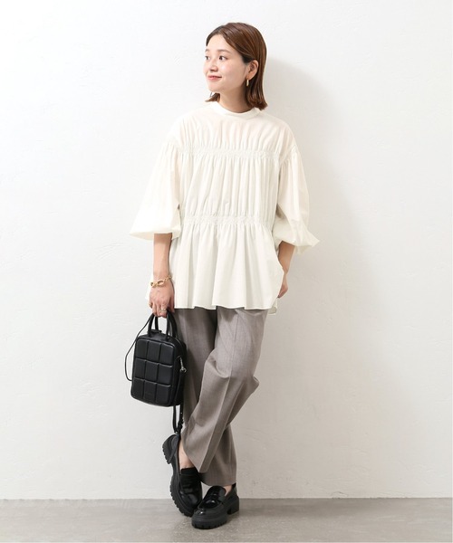 JOURNAL STANDARD(ジャーナルスタンダード)の「チューインローンシャーリングブラウス◆(Tシャツ/カットソー・レディース・ブラック/ホワイト/イエロー・FREE)」の7枚目の写真