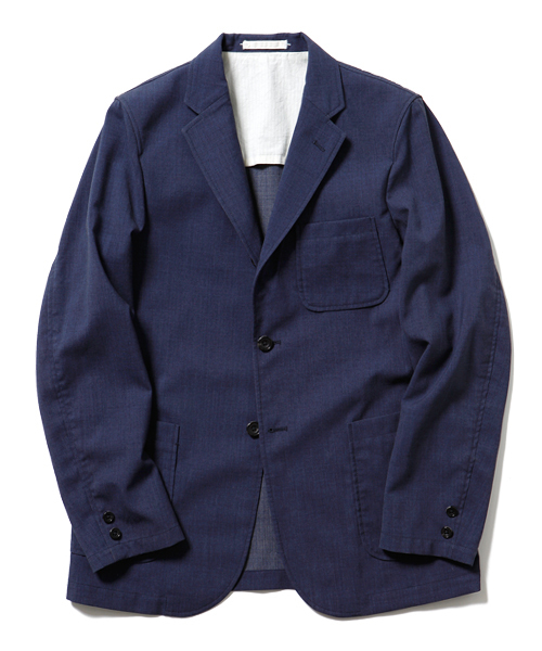 BEAMS PLUS(ビームスプラス)の「◎BEAMS PLUS / インディゴ プリント ジャケット(テーラードジャケット・メンズ・インディゴブルー・SMALL/LARGE/MEDIUM)」の1枚目の写真