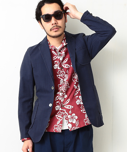 BEAMS PLUS(ビームスプラス)の「◎BEAMS PLUS / インディゴ プリント ジャケット(テーラードジャケット・メンズ・インディゴブルー・SMALL/LARGE/MEDIUM)」の15枚目の写真