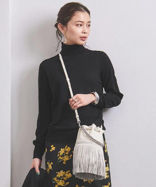 UNITED ARROWS（ユナイテッドアローズ）の「＜UNITED ARROWS＞W 18G タートルネック ニット B（ニット/セーター・レディース・ブラック/オフホワイト/ピンク・フリー）」の3枚目の写真