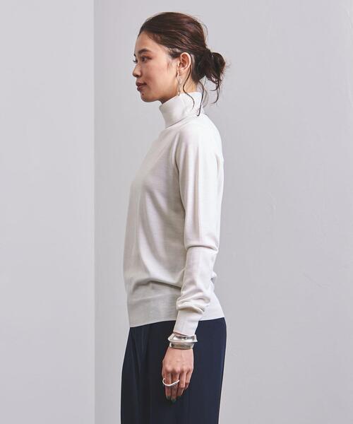 UNITED ARROWS（ユナイテッドアローズ）の「＜UNITED ARROWS＞W 18G タートルネック ニット B（ニット/セーター・レディース・ブラック/オフホワイト/ピンク・フリー）」の5枚目の写真
