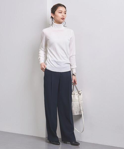 UNITED ARROWS（ユナイテッドアローズ）の「＜UNITED ARROWS＞W 18G タートルネック ニット B（ニット/セーター・レディース・ブラック/オフホワイト/ピンク・フリー）」の7枚目の写真