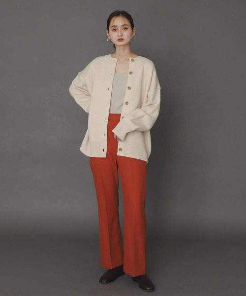 SENSE OF PLACE by URBAN RESEARCH（センスオブプレイスバイアーバンリサーチ）の「クルーネックルーズカーディガン（カーディガン/ボレロ・レディース・ブラック/オレンジ/グリーン/アイボリー・ONE）」の10枚目の写真