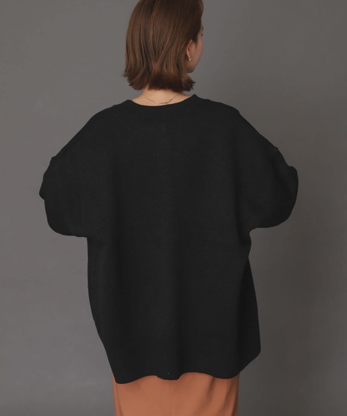 SENSE OF PLACE by URBAN RESEARCH（センスオブプレイスバイアーバンリサーチ）の「クルーネックルーズカーディガン（カーディガン/ボレロ・レディース・ブラック/オレンジ/グリーン/アイボリー・ONE）」の17枚目の写真