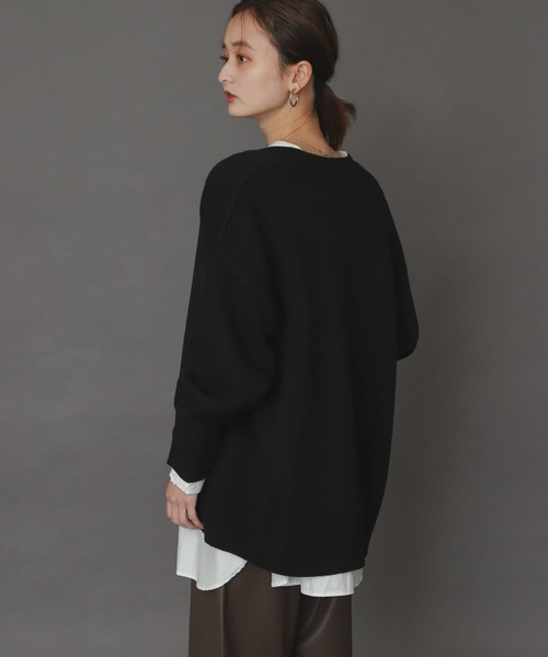 SENSE OF PLACE by URBAN RESEARCH（センスオブプレイスバイアーバンリサーチ）の「クルーネックルーズカーディガン（カーディガン/ボレロ・レディース・ブラック/オレンジ/グリーン/アイボリー・ONE）」の22枚目の写真