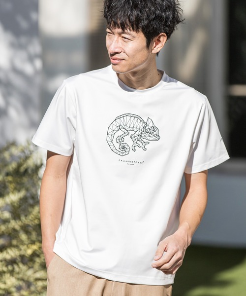 CALL&RESPONSE(コールアンドレスポンス)の「mt7580-プリント半袖TEE-ジオメトリック カメレオン(Tシャツ/カットソー・メンズ・ブラック/ホワイト・1/5/2/4)」の9枚目の写真