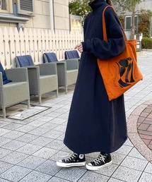 CANAL JEAN | via j(ヴィアジェイ) 裏起毛ハーフZIPワンピース(ワンピース)