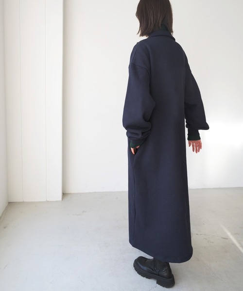 CANAL JEAN(キャナルジーン)の「El mar(エルマール) 裏起毛ハーフZIPワンピース(ワンピース・レディース・ネイビー/グレー/ヘザーグレー・ONE SIZE)」の12枚目の写真