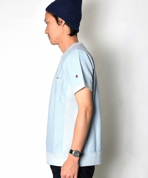 Champion(チャンピオン)の「Champion(チャンピオン)×SHIPS AUTHENTIC: 別注 リバースウィーブ ポケット/クルーネック ショートスリーブ/スウェット■(スウェット・メンズ・ホワイト/ライトブルー/ブルー/ヘザ-グレー・SMALL/MEDIUM/LARGE)」の6枚目の写真