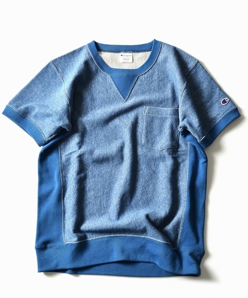 【レア】チャンピオン　リバースウィーブ　クルーネックポケT インディゴ染め　XL