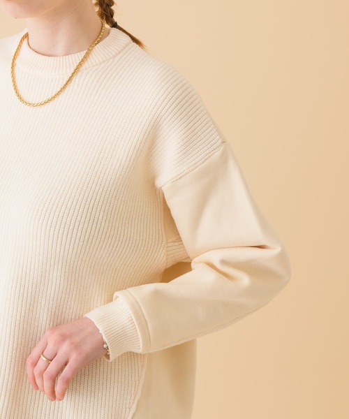 CLOCHE(クロシェ)の「CLOCHE カットドッキングプルオーバー(Tシャツ/カットソー・レディース・カーキ/アイボリー・FREE)」の16枚目の写真