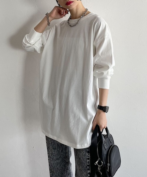PAGEBOY(ページボーイ)の「ルーズシルエットロンT(Tシャツ/カットソー・レディース・ブラック/オフホワイト/グリーン・FREE)」の2枚目の写真